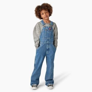 Dickies Youth Denim Jean Overalls Bibs Blue Cotton Adjustable Farm Chore 7 LARGE